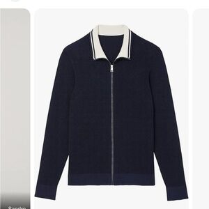 Sandro mens zip up navy cardigan NWT